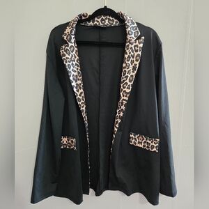 Black Blazer with Cheetah Accents
